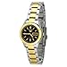Seiko Women's SYMD94 Two Tone Stainless Steel Analog with Black Dial Watch