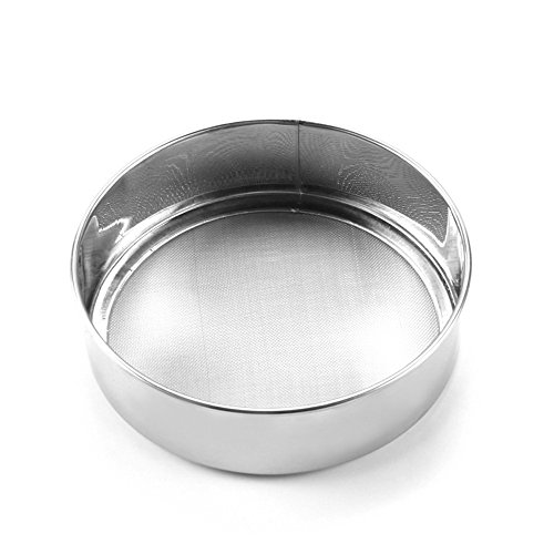 Happy Hours Kitchen Fine Mesh Flour Sifter Stainless Steel Silver Net Flour Sieve Sifting Strainer Cake Baking Powdered Sugar Filter 40 Mesh 150 45mm