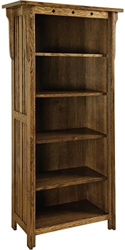 Amish Heirlooms Solid Maple 32" Royal Mission Bookcase, 14.5" by 32" by 54", Corn Silk