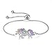 JLJ Rainbow Unicorn Jewelry Set Unicorn Necklace and Unicorn Bracelet Set for Women Girls