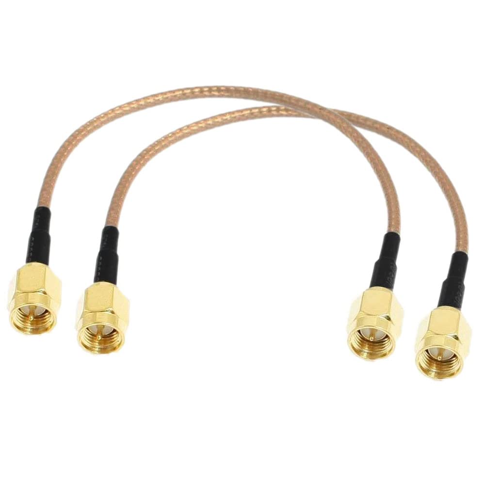 TengKo SMA Male to SMA Male 2 Pack Connector Extension Cable RG316 Antenna Cable WiFi Wireless Pigtail Jumper Low Loss Patch Lead For SDR Devices Baofeng FPV FCC Emissions Testing