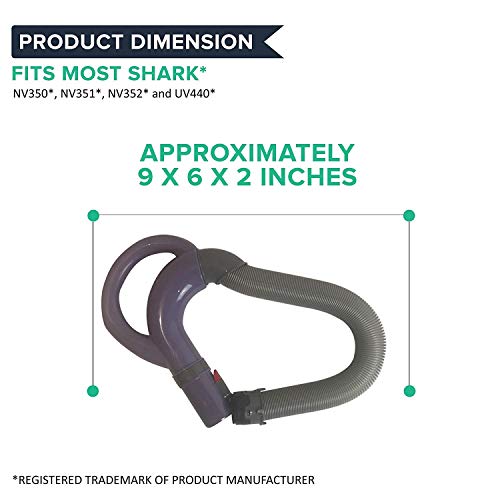 Think Crucial Replacement Vacuum Hose - Compatible with Shark Hose Handle Part 113FFJ - Light, Durable Hose - Fits Shark Vacuum Models NV350, NV351, NV352 and UV440 - Bulk (1 Pack)