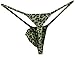 WOSESE Mens G-String Bulge Pouch C-Thru Sheer Thongs Leopard WSS38 (S/M fit Waist 27''-33'', Green)
