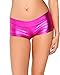 iHeartRaves Metallic Booty Shorts for Women - Shiny Dance Rave Bottoms (Fuchsia, Medium)