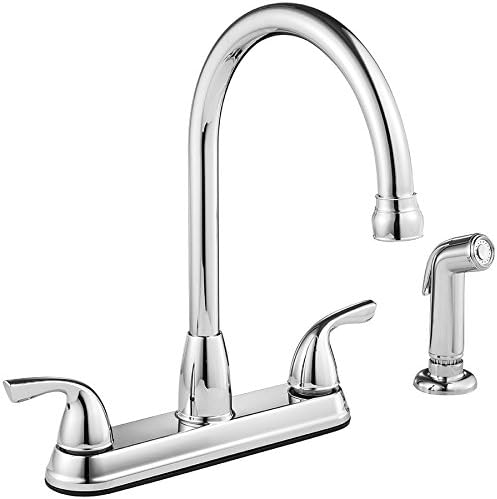 Project Source Chrome 2-Handle High-Arc Kitchen Faucet with Side Spray