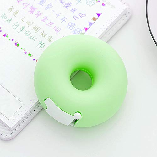 Ipienlee Donut Tape Dispenser with Tape Candy Color Masking Tape Storage Organizer for Office or School Supply Pack of 2