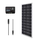 Renogy 100 Watts 12 Volts Monocrystalline Solar Panel Bundle Kit with 30A Negative ground Charge Controller+9in MC4 Adaptor Kit