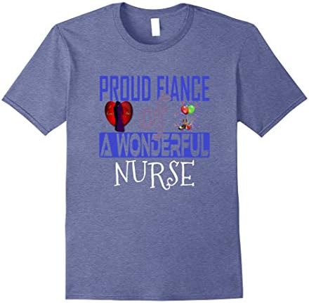 Mens Proud Fiance Nurse Shirt Gift Awesome T Shirt Medium Heather Blue