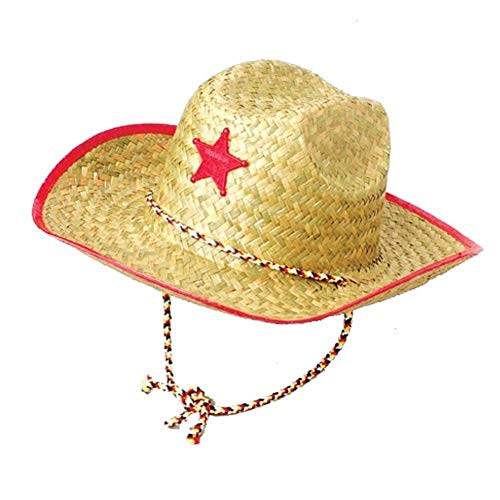 Novelty Treasures Costume Play Set Child Western Cowboy Hat and Inflatable Riding Stick Horse Beige