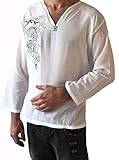 Men's Light Weight 100% Cotton Dragon Shirt (M) White
