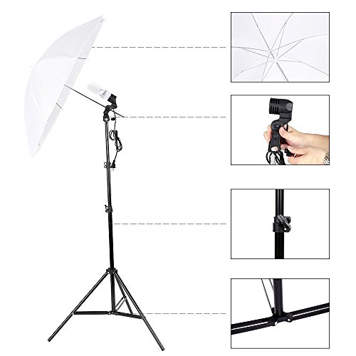 Kshioe Photo Lighting Kit, 2M x 3M/6.6ft x 9.8ft Background Support
