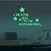 Homics Nursery Wall Decals Luminous Words Sticker At Night - WE LOVE YOU TO THE MOON AND BACK - Words Glow In The Dark with Stars Around