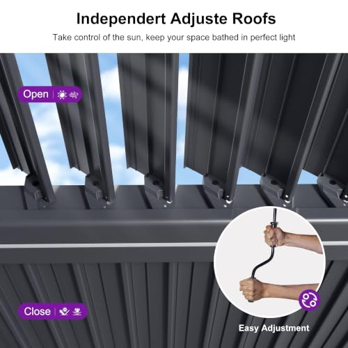 PURPLE LEAF 10x12 Louvered Pergola Review: Adjustable Aluminum Shelter With LED Lights image 28