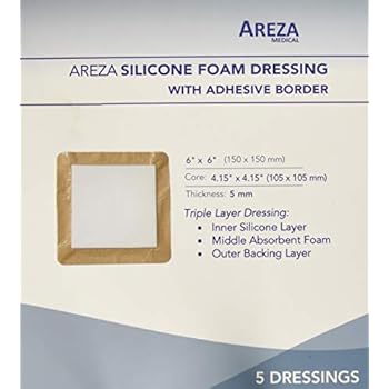 Silicone Foam Dressing with Border (Adhesive) Waterproof 6