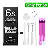 ZMNT Battery for iPhone 6s, 2250mAh High Capacity Li-ion Replacement Battery with Complete Repair Tool Kit and Instructions - 365 Days Warranty (Only for iPhone 6s)