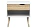 Tvilum Diana 1 Drawer Nightstand, White/Oak Structure
