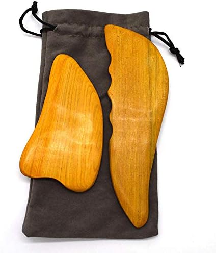 Gua Sha Set for Better Blood Flow and Chronic Pain Management - Scraping Massage Tool Made from Sturdy Camphora Wood – Also Used for Muscle and Joint Pain, Tension, Headaches, Perimenopausal Syndrome