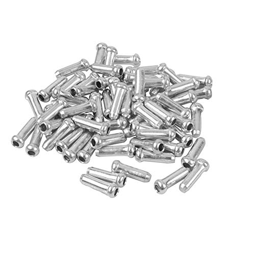 Shuxy 100 PCS Bike Brake Cable Caps Bike Shift Cable End Crimps Alloy Road Caps for Road Mountain Bikes – Silver
