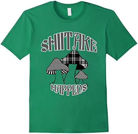 Shiitake Happens funny tee shirt - Love Mushrooms - Male Medium - Kelly Green