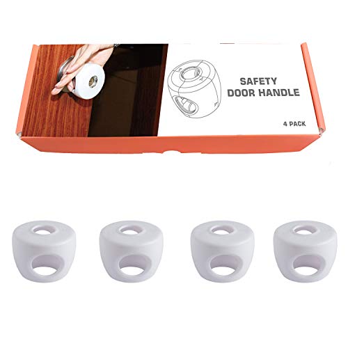 Door Knob Safety Cover for Kids,TUSUNNY Baby Safety Door Handle Cover,Easy to Install and Remove on Doors,Universal Design- FIT Most KNOBS,Child Proof Doors - Toddler and Baby Safety(4 Pack)