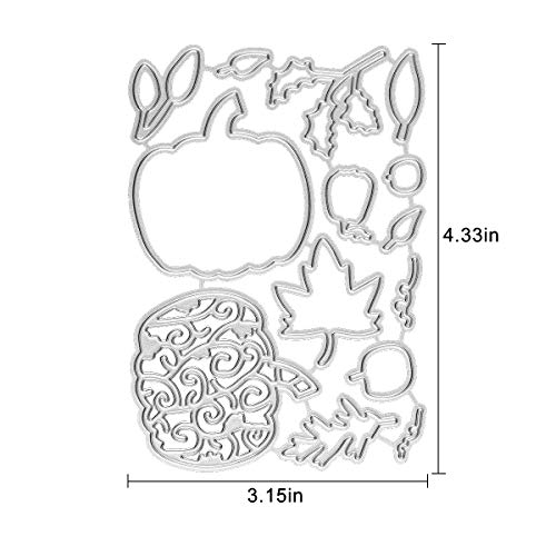 Thanksgiving Cutting Dies, Pumpkin Maple Leaves Die Stencil Cuts for Card Making DIY Gift Wrapping