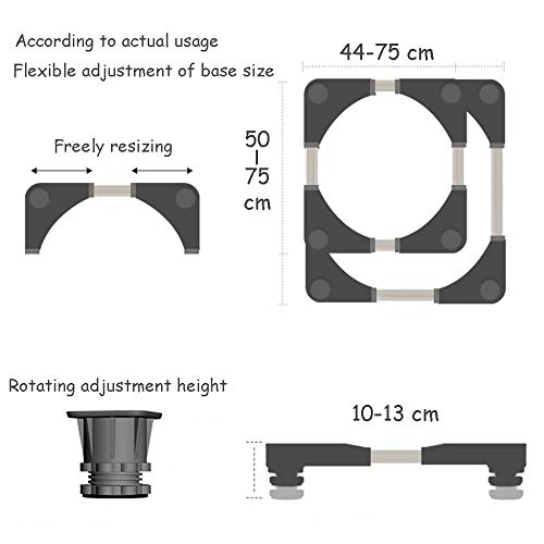 Trolley Washing Machine, Home Adjustable Movable Base for Tumble Dryers Disinfection Cabinet Wine Rack,8(Fixed-Foot)
