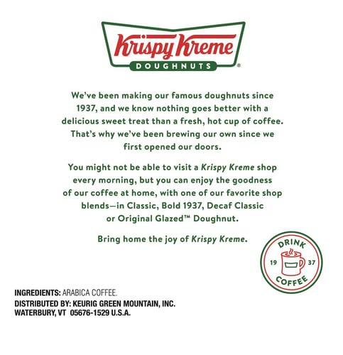 KRISPY KREME CLASSIC KEURIG SINGLE-SERVE K-CUP PODS, MEDIUM ROAST COFFEE, 12 COUNT