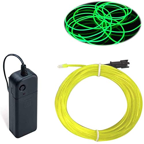 Balabaxer EL Wire Lime Green, 32.8ft/10m Neon Lights Portable Electroluminescent Wire for Parties, Halloween, Christmas, DIY Decoration