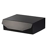 PACKGILO 1 Black Large Gift Box with Lid 13x9x4