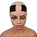 LONGQI Wig Grip Headband with Transparent Lace for Wigs & Frontals, Flexible Velvet Adjustable Non-slip Scarf Hair Head Bands for Women (Brown)
