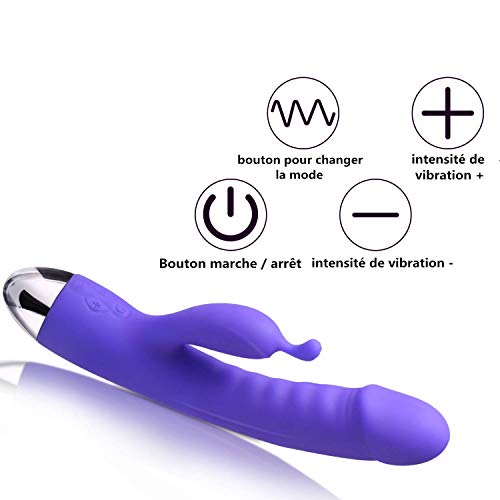 Massaggiatore-Elettrico-USB-Ricaricabile-10-Frequenze-Impermeabile-Viola