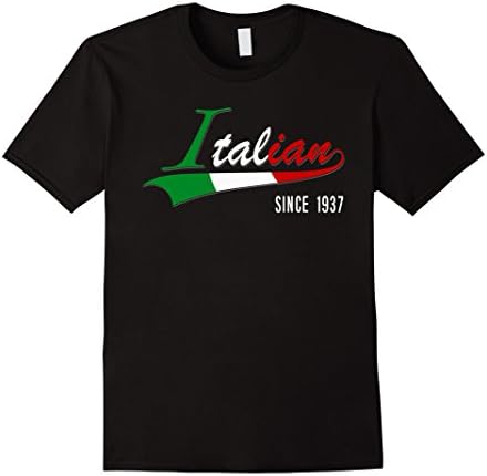 Mens 81st Birthday gift shirt Italian since 1937 81 years old Large Black