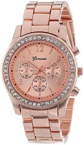 KaitolyWomen Wist Watch Stainless Steel Alloy Band Watch Crystals Watch Quartz (Rose Gold)
