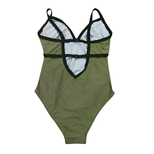 Maternity Tankini, Plus Size Women's Pregnant Solid Color Swimsuit Solid Strappy Swimsuit Bikinis Halter Pregnant V Neck Backless Beachwear lkoezi (S, Green) - Thumbnail 5