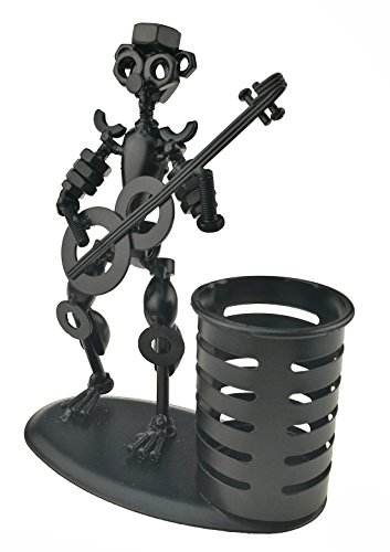 Creative Fashion Black Iron Musician Pen Container Holder For Home Office Desk Decoration Perfect Friend Child Toy Gift A05511-1(Guitar)