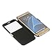 MTRONX Phone Case for Samsung GalaxyS7 Edge, S7 Edge, Window View Magnetic Closure Twill PU Leather Ultra Folio Flip Slim Case Cover Edge - Black(MG1-BK)