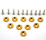 Amooca Gold Password JDM Aluminum Alloy Fender Bumper Engine Dress Up Washers Kit with Bolts