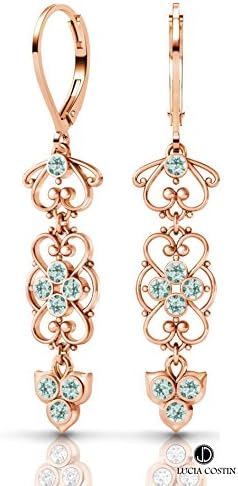 24K Rose Gold Plated Silver Dangle Earrings by Lucia Costin