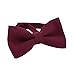Boys Burgundy Bow Tie Teens Gabardine Fabric Material for Kids Maroon Bowtie, Toddler Bow ties Formal Pre-Tied Tuxedo Clip on Shape Infant Handmade Bow ties for Any Ages (Medium, Dark Red)