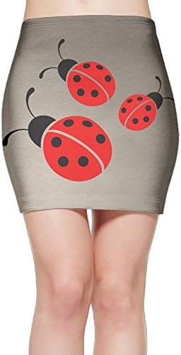 Ladybug Women's Fitted Mini Skirt Stretch Bodycon Pencil Skirt S