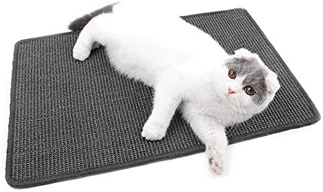 UMIWE Natural Sisal Cat Scratching Mat, Cat Flat Scratching Pad, Durable Cat Scratcher Thick Sisal Scratching Pad for Cats Anti-Slip Scratch Sleeping Mat (15.74 * 23.62 inch, Gray)