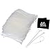 1000 Pack,4 Inch Outus Nylon Cable Mini Zip Ties Clear White Small Cable Ties Self-Locking