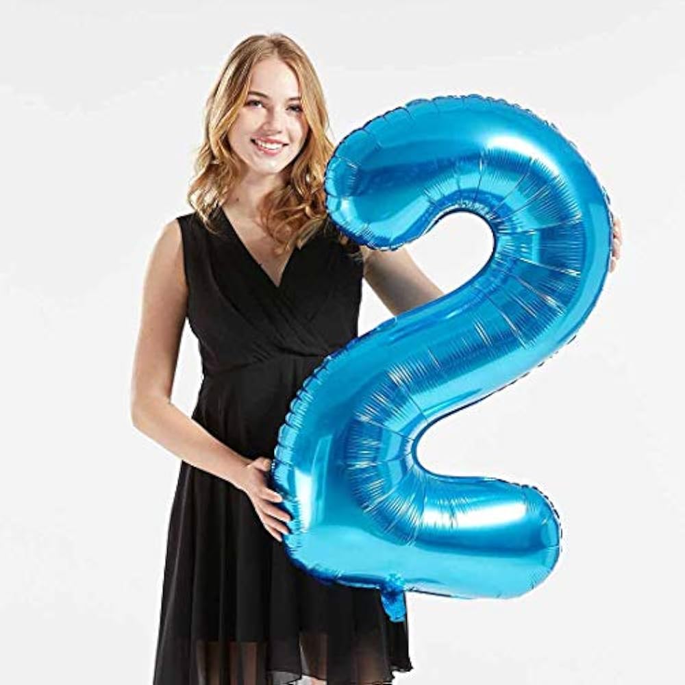 40 Inch Blue Balloons Foil 25 Helium Jumbo Digital Number Balloons