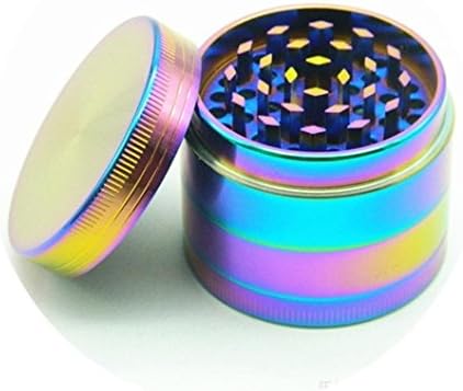 Herb Grinder RrQuickies 1.6" 2.0" 2.2" 2.4" 4 Piece Metal Alloy Herbal Tobacco Grinder Smoke Grinders Spice Herb Grinder 2017 NEW (1.6 inch, rainbow)