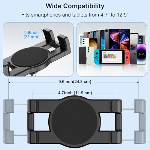 TeQable Heavy Duty Window and Dashboard Tablet Mount for Truck Car, Anti-Shake Metal Joint iPad Dash Holder, No Sticky Gel Suction Cup Stand for iPad Pro 12.9 Air Mini, Commercial Van Vehicle