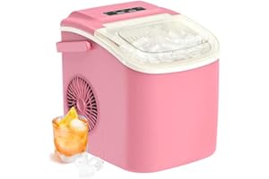 ZLINKE Countertop Ice Maker, Ice Maker Machine 6 Mins 9 Bullet Ice, 26.5lbs/24Hrs, Portable Ice Maker Machine with Self-Cleaning, Ice Scoop, and Basket(Purple)