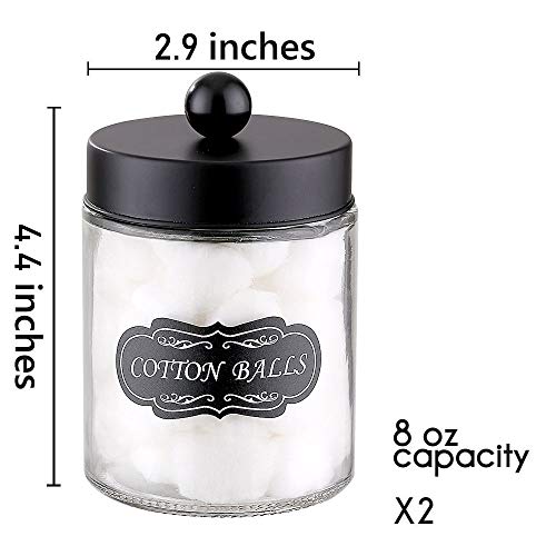 Elwiya Bathroom Apothecary Jars Set, Farmhouse Decor Glass Dispenser