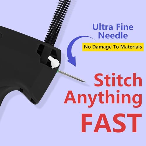Kowvowz Speedy Clothing Fixer, Quick Fixer Gun, Stitch Mini Sticky Sewing Quilting Hemming With 6 Needle, 500 White Black Micro Fasteners For Clothes