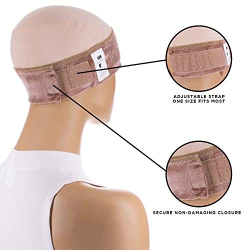 Milano Collection Wig GripCap Value 2 Pack Comfortable, Absorbent Wig Cap with Built-in Wigrip (Tan) - Thumbnail 3