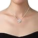 Cat Eye Jewels S925 Sterling Silver Necklace Cubic Zirconia Crystal Diamond Round Ball Pendant Necklaces for Women Girls